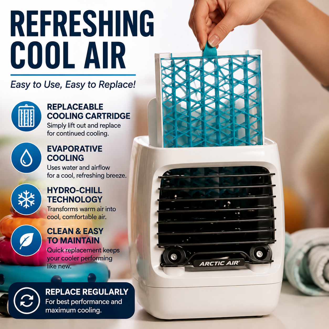 Arctic Air Chill Zone Evaporative Cooler | Portable Personal Air Cooler