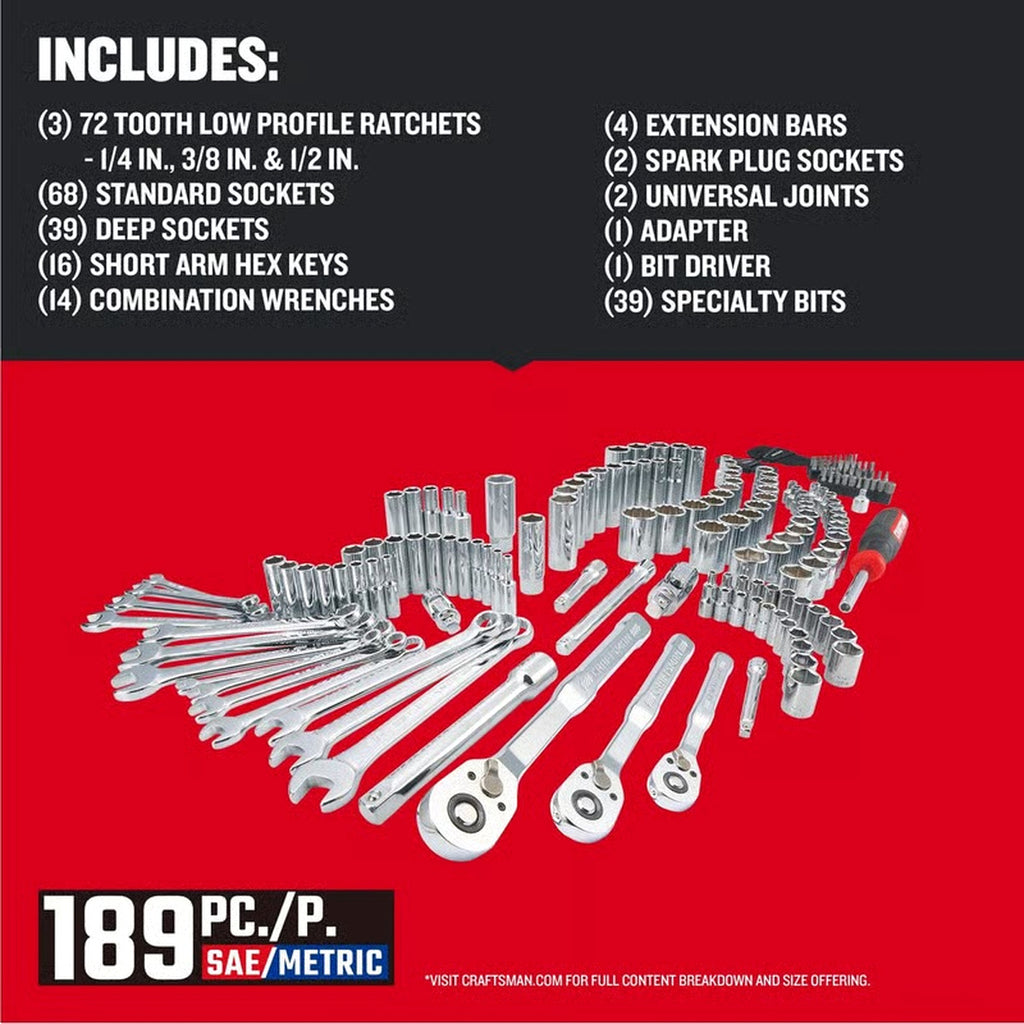 CRAFTSMAN 189-Piece Mechanic’s Tool Set