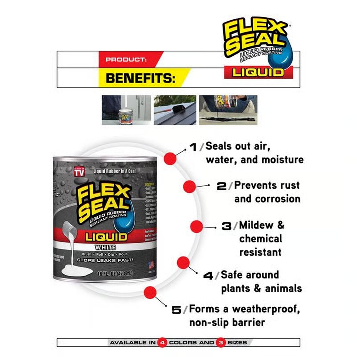 Flex Seal Black Liquid Rubber Sealant Coating — 128 fl. oz. (1 Gallon)