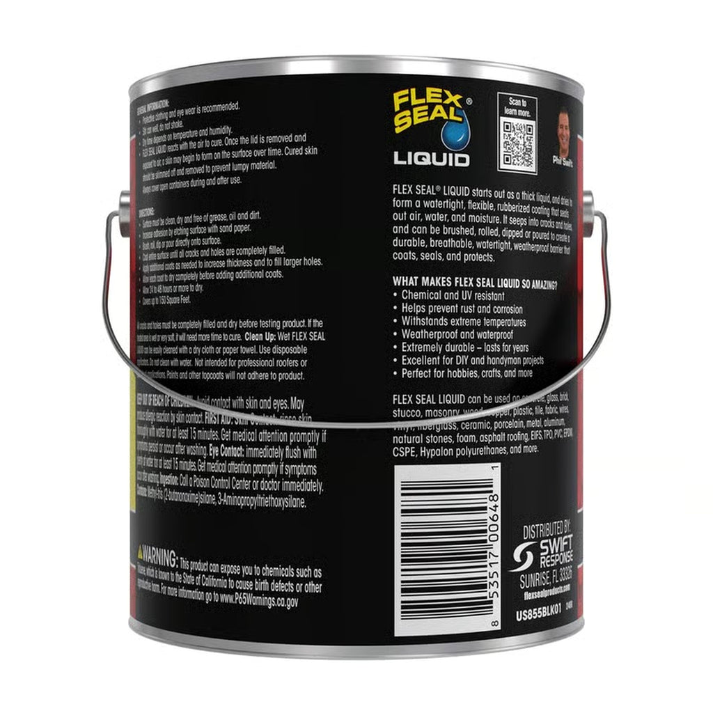 Flex Seal Black Liquid Rubber Sealant Coating — 128 fl. oz. (1 Gallon)