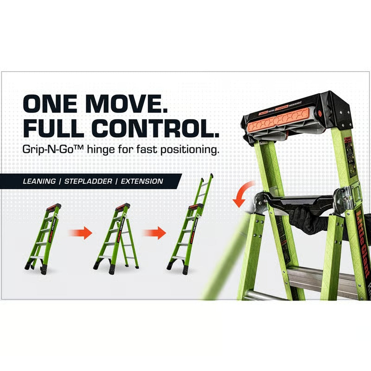 Little Giant King Kombo Professional 2.0 Fiberglass 3-in-1 Multi-Position Ladder