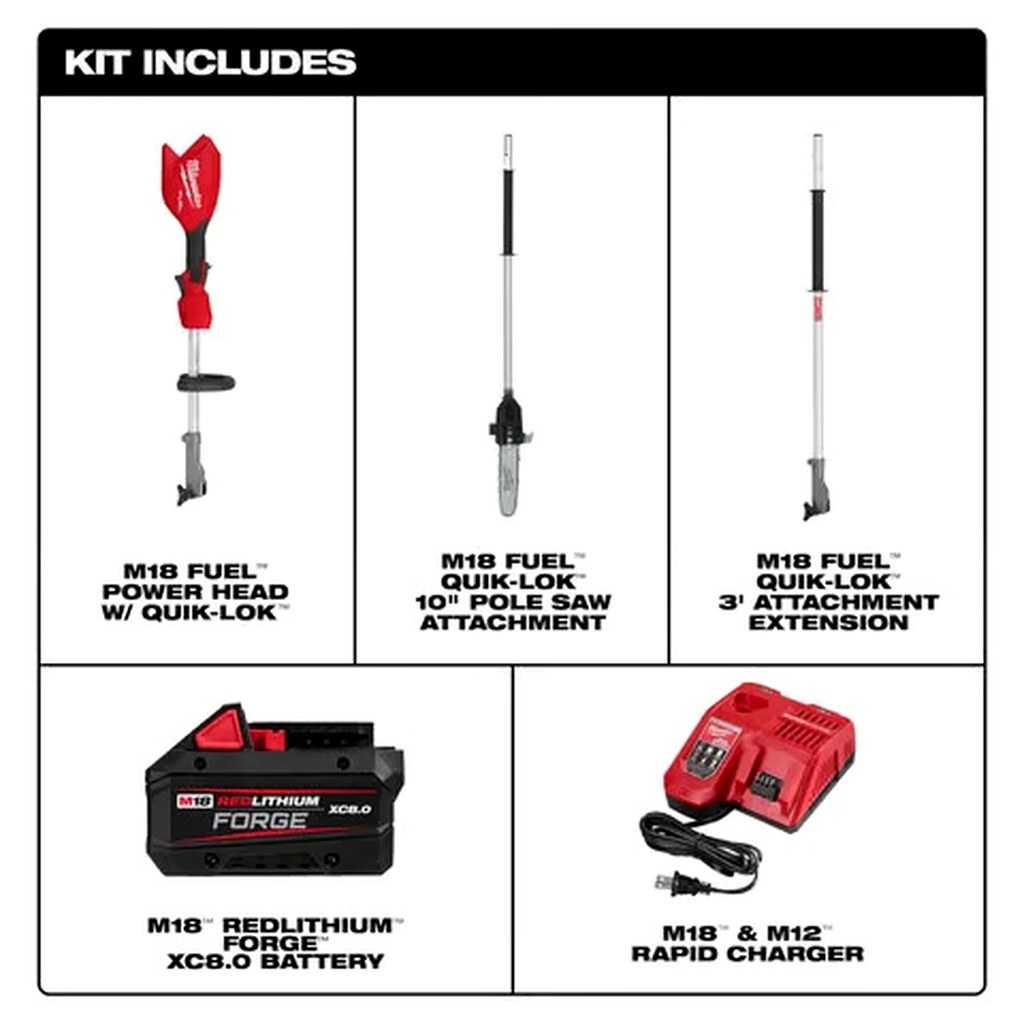 Milwaukee M18 FUEL 10" Pole Saw Kit with QUIK-LOK | 18V