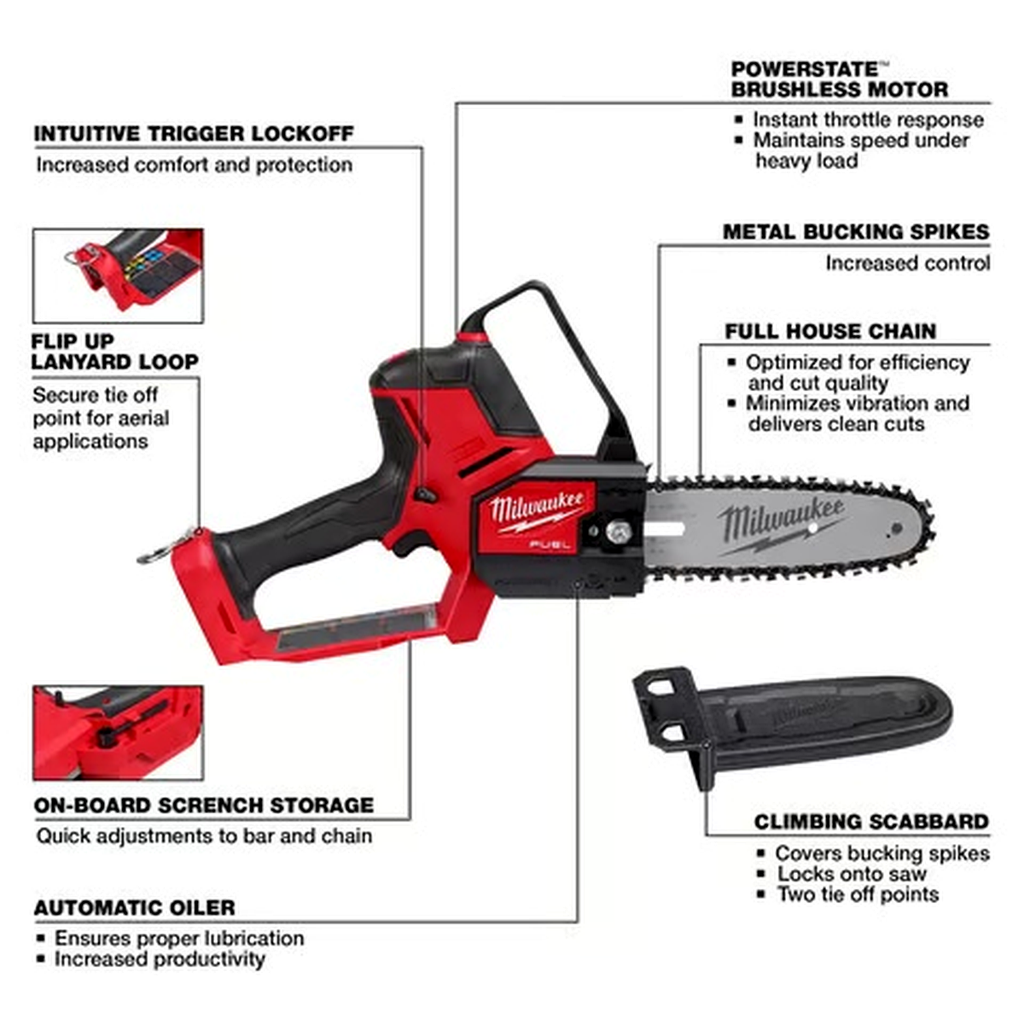 Milwaukee M18 FUEL HATCHET 8" Pruning Saw with 8Ah Battery Pack
