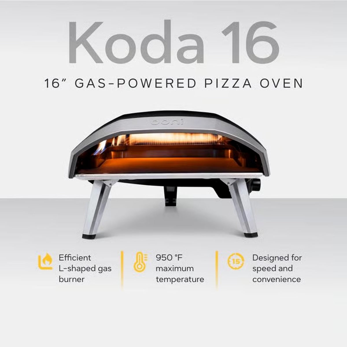 Ooni Koda 16 Propane Gas Outdoor Pizza Oven – Black